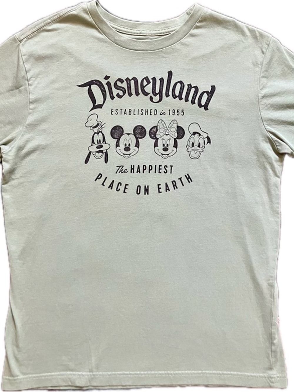 Disney Sage Green Short Sleeve Tee with Classic Mickey Crew